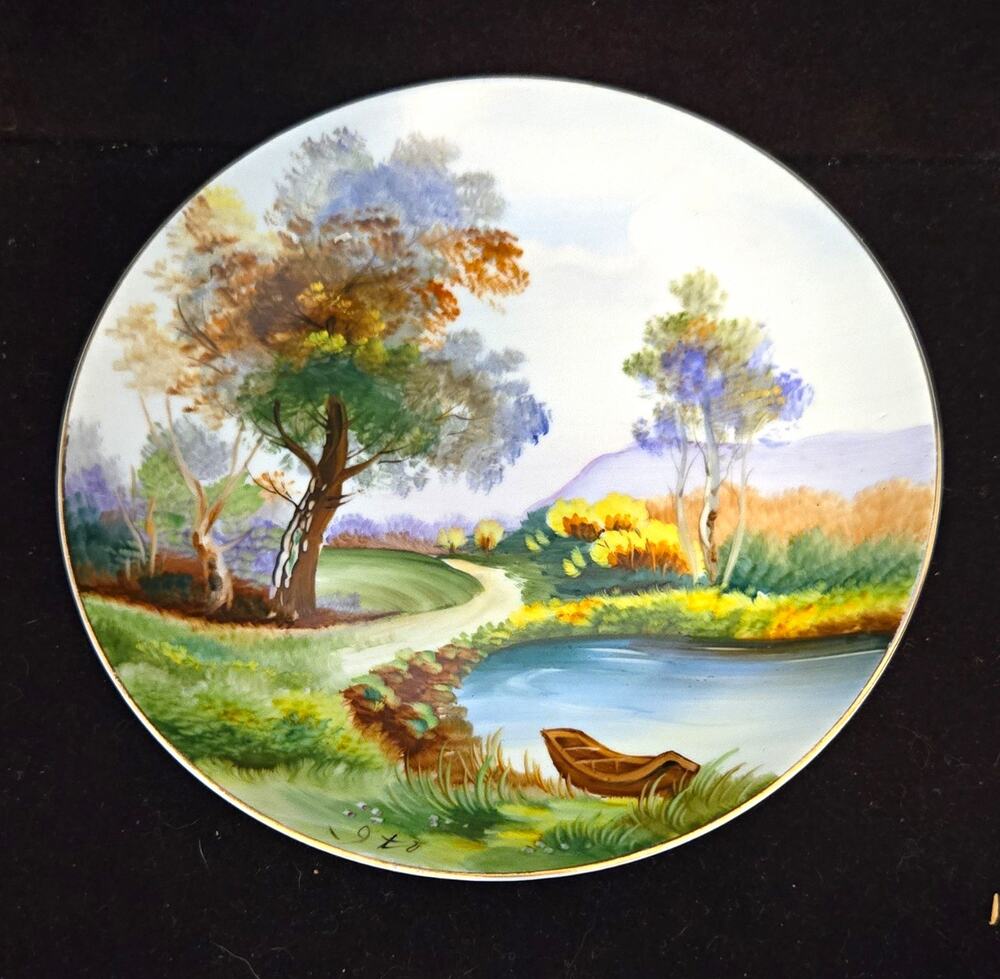 Ucagco Occupied Japan Landscape Porcelain Decorative Plate 7in Round Multicolor